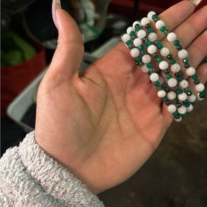 Emerald Milky Quartz And I ran Jasper Bracelet (single Bracelet)